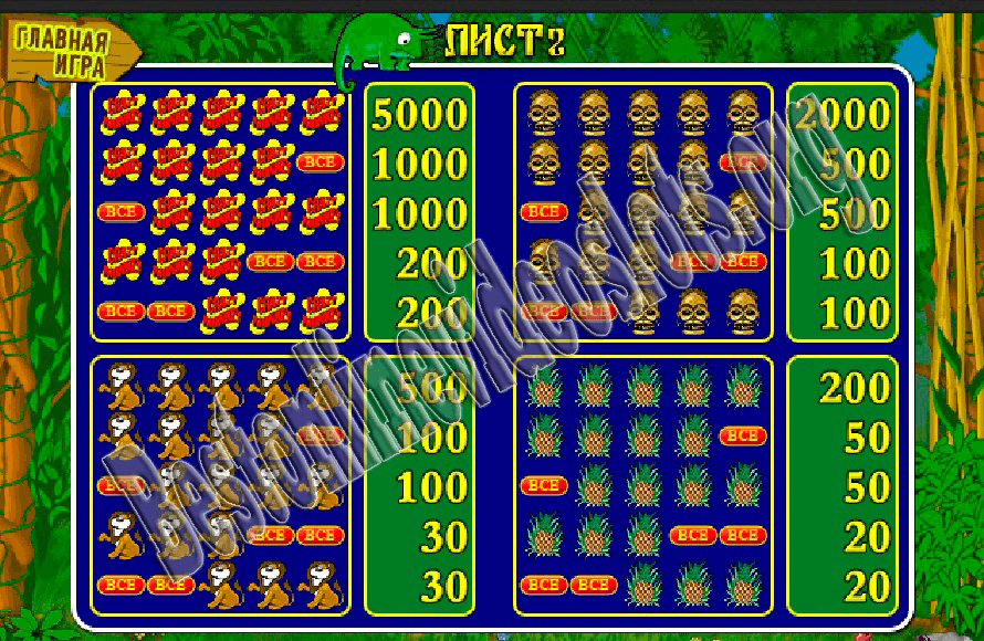 Символы игры Crazy Monkey